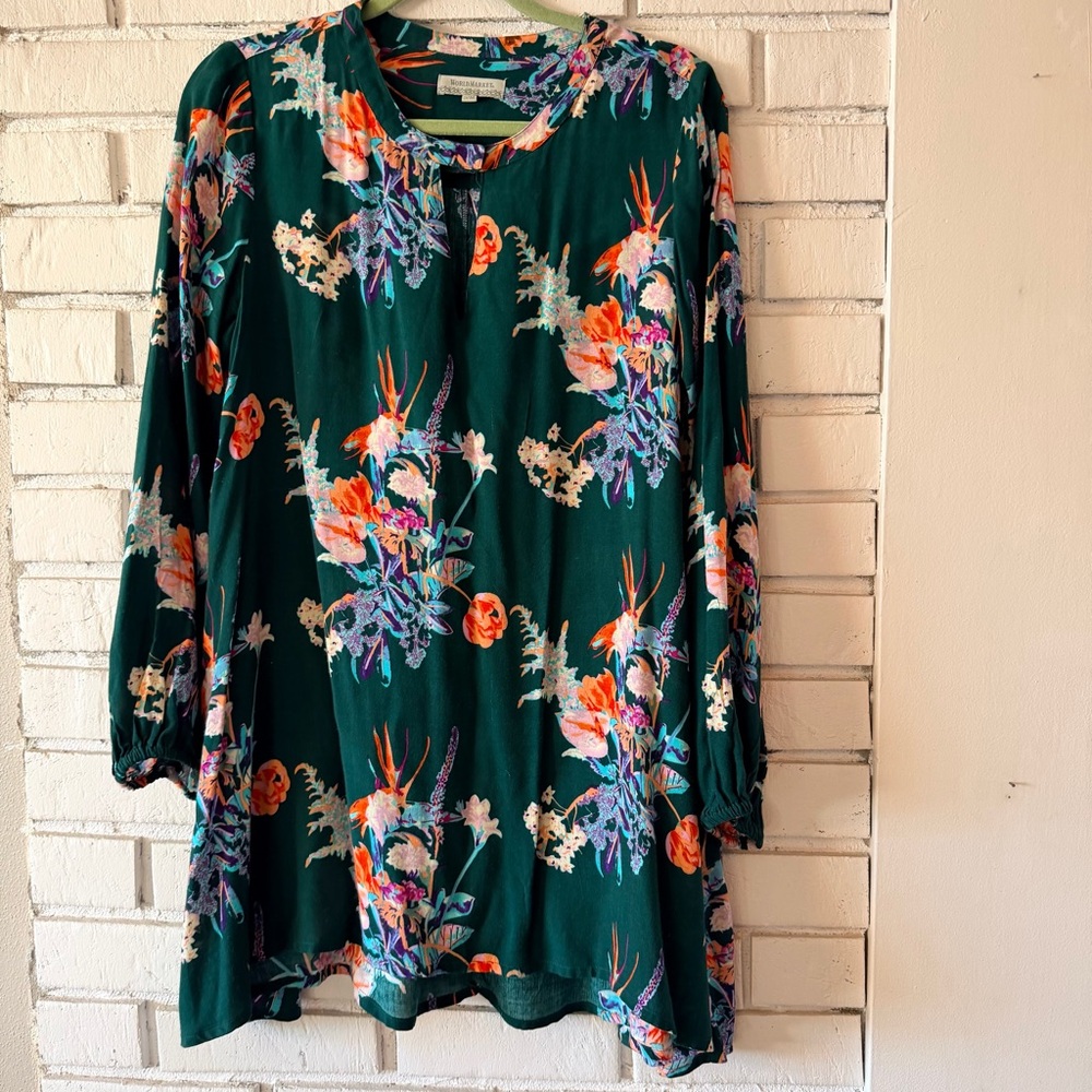 World Market Floral Print Tunic